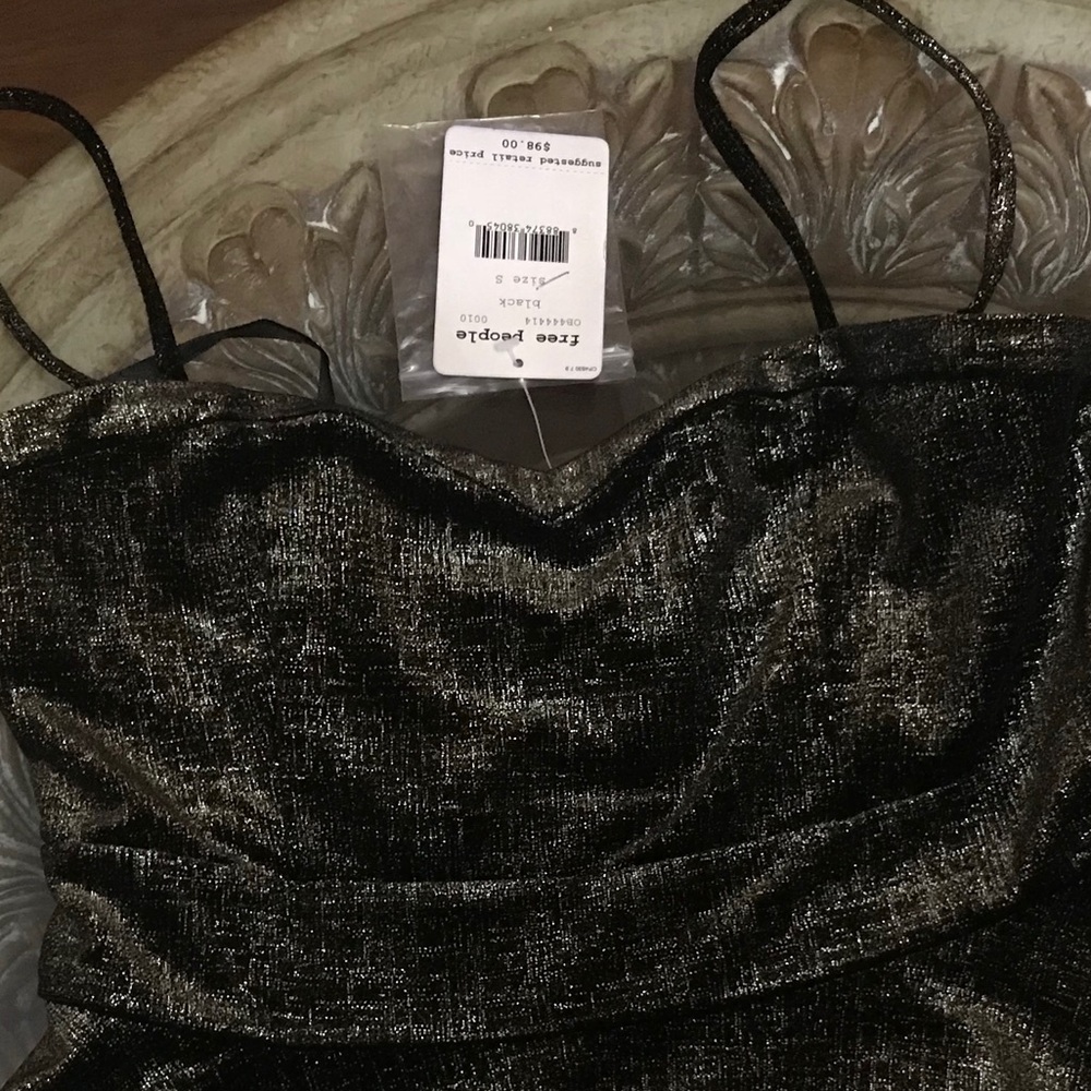 NWT velvet free people dress black & gold - Picture 3 of 3